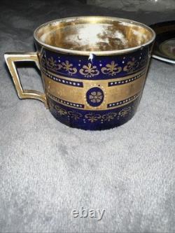 Antique Royal Vienna Beehive Mark Hand Painted Portrait Vintage Cup & Saucer