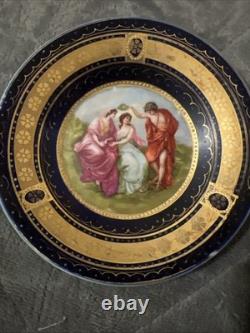 Antique Royal Vienna Beehive Mark Hand Painted Portrait Vintage Cup & Saucer