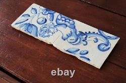 Antique Set of Two Portuguese Tiles depicting an Angel with Breasts 18th Century
