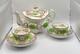 Antique Soft Paste Teapot & 2 Cups & Handless Saucers-primrose Pattern
