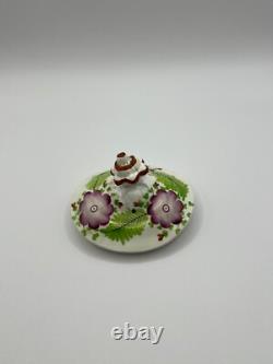 Antique Soft Paste Teapot & 2 Cups & Handless Saucers-Primrose Pattern