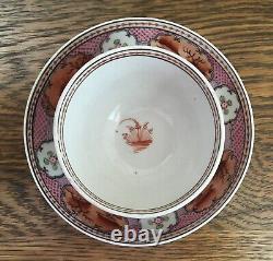 Antique c. 1795 Porcelain Tea Bowl & Saucer New Hall Boy in the Window Pat. 425