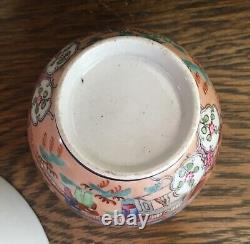 Antique c. 1795 Porcelain Tea Bowl & Saucer New Hall Boy in the Window Pat. 425