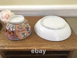 Antique c. 1795 Porcelain Tea Bowl & Saucer New Hall Boy in the Window Pat. 425