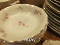 Antique set 56 pieces Two Leaf Clovers mark dinnerware dinner china collectible