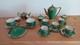 Art Deco Tea For Two And Coffee Service For Five Green And Gold Malachite C1930s