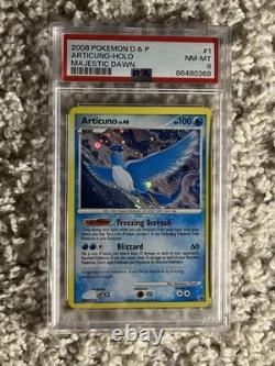 Articuno PSA 8 Pokemon 2008 D&P Majestic Dawn Holo Bleed Wing Swirl Low POP 82