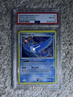 Articuno PSA 8 Pokemon 2008 D&P Majestic Dawn Holo Bleed Wing Swirl Low POP 82