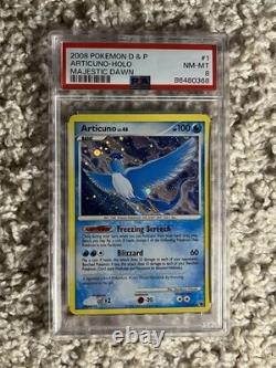 Articuno PSA 8 Pokemon 2008 D&P Majestic Dawn Holo Bleed Wing Swirl Low POP 82