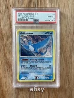 Articuno PSA 8 Pokemon 2008 D&P Majestic Dawn Holo Bleed Wing Swirl Low POP 82