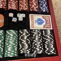 Aspinal of London 15 Full Poker Set In a Stunning Red Lockable Leather Case