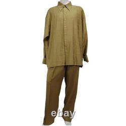 Avant-Garde Il Canto Italian Designer Two-Piece Lounge Set Raw-Silk Look Gold