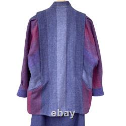 Avoca Mill Collection Vintage Skirt Suit Set Medium Irish 100% Pure Wool Purple