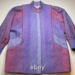 Avoca Mill Collection Vintage Skirt Suit Set Medium Irish 100% Pure Wool Purple