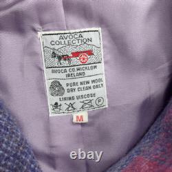 Avoca Mill Collection Vintage Skirt Suit Set Medium Irish 100% Pure Wool Purple
