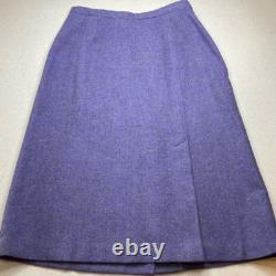 Avoca Mill Collection Vintage Skirt Suit Set Medium Irish 100% Pure Wool Purple