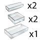 Azar Displays Deluxe 5 Piece Clear Acrylic Tray Set Two Narrow Rectangle