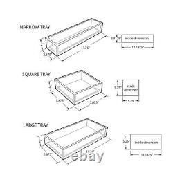 Azar Displays Deluxe 5 Piece Clear Acrylic Tray Set Two Narrow Rectangle