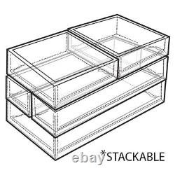 Azar Displays Deluxe 5 Piece Clear Acrylic Tray Set Two Narrow Rectangle