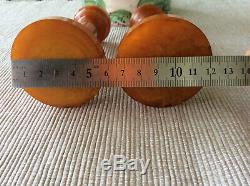 BAKELITE CATALIN MARBLE SET. Two pieces. 270g