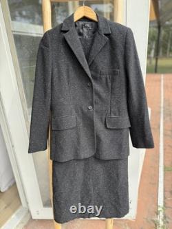 BCBG Max Azria Collection Wool Blend Blazer Dress Suit Set Gray Size 4 6