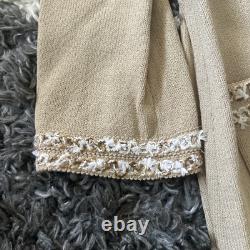 BEAUTIFUL St John Collection Knit Tan Gold Skirt Jacket Suit Set Size 10