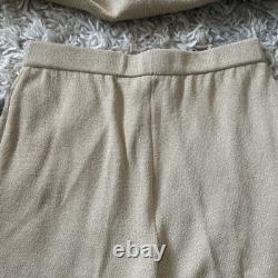 BEAUTIFUL St John Collection Knit Tan Gold Skirt Jacket Suit Set Size 10