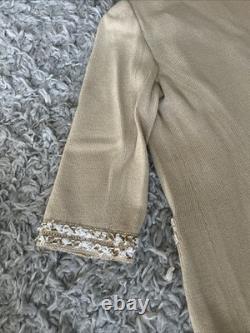 BEAUTIFUL St John Collection Knit Tan Gold Skirt Jacket Suit Set Size 10