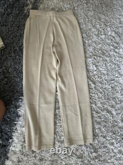 BEAUTIFUL St John Collection Knit Tan Gold Skirt Jacket Suit Set Size 10