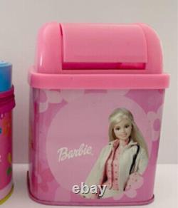 Barbie Retro Set of two Trash Can & Accessory Box Pink Cute Rare Collection Used