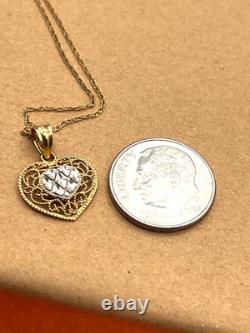 Beautiful 10K Two-Tone Rose Gold Heart-Shaped Pendant & Earrings Set