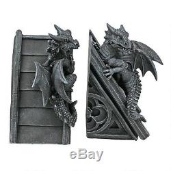 Bookends Medieval Gothic Castle Dragons Statues Set of Two