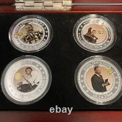 Bradford Exchange Martin Luther King 16 Silver Commemorative Coin Set Two Cases