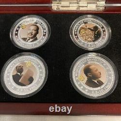 Bradford Exchange Martin Luther King 16 Silver Commemorative Coin Set Two Cases