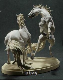 Breyer resin Model Horse Fighting Camargue Horses Set Of Two- White Resin SM