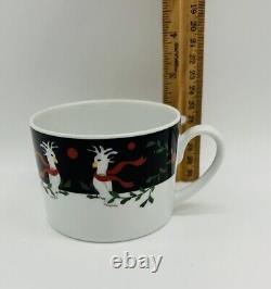 Bridget Dobson Cocky Twos Theme Holiday Collection Of 9 Cups & 9 Saucers New