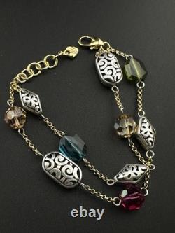 Brighton BON VIVANT Two-Tone Crystal Long Necklace, Bracelet and Earrings Set