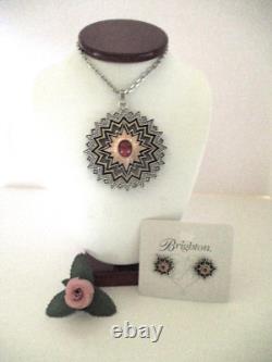 Brighton DYNASTY SOL Two-Tone Necklace-Earring Set (MSR$206) NWT/Pouch