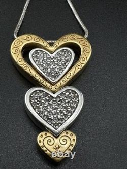 Brighton FALL IN LOVE Two Tone Heart Necklace, Bracelet and Earrings Set