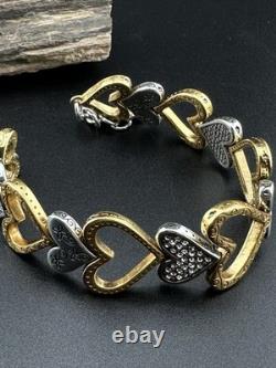 Brighton FALL IN LOVE Two Tone Heart Necklace, Bracelet and Earrings Set