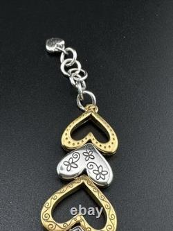 Brighton FALL IN LOVE Two Tone Heart Necklace, Bracelet and Earrings Set