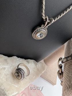 Brighton Heiress 3 Pc set necklace ring earrings swarovski two tone