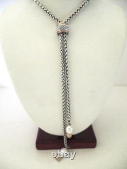 Brighton MERIDIAN Two-Tone Pearl Y-Necklace-Earring Set (MSR$186) NWT/Pouch