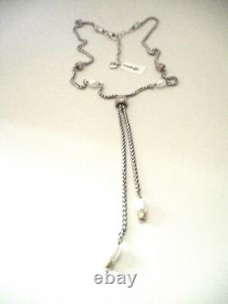 Brighton MERIDIAN Two-Tone Pearl Y-Necklace-Earring Set (MSR$186) NWT/Pouch
