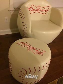 Budweiser Baseball Chair with Ottoman (Two piece furniture set with Ottoman)