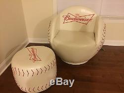 Budweiser Baseball Chair with Ottoman (Two piece furniture set with Ottoman)