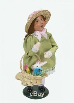 Byers Choice Set of Two Easter Carolers Boy withBunnies & Girl withBasket of Goodies