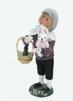 Byers Choice Set of Two Easter Carolers Boy withBunnies & Girl withBasket of Goodies