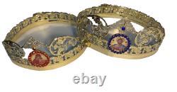 Byzantine Orthodox christian pair wedding crowns set of two orthodox church