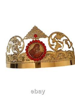 Byzantine Orthodox christian pair wedding crowns set of two orthodox church